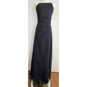 Mori Lee by Madeline Gardner Maxi Strapless Dress Women's Size 9/10 Black Formal